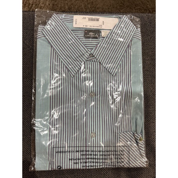 Lacoste Short Sleeve Button Down Men’s Dress Shirt With Pocket Size 45 NWT! - Picture 1 of 3